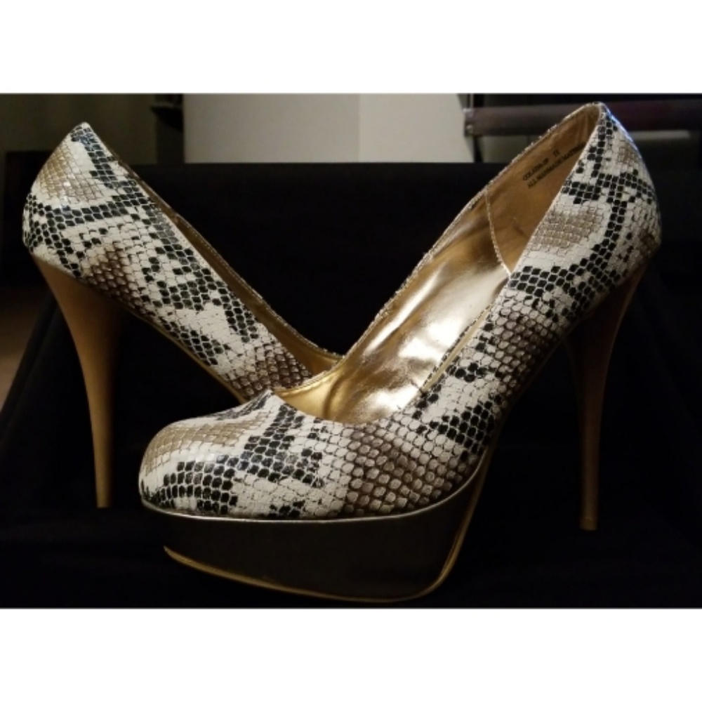 Faux Snakeskin Heels